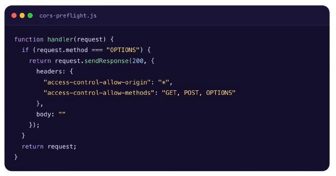 EdgeControl JavaScript example for handling CORS preflight requests